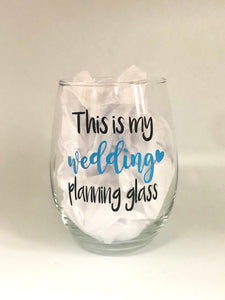 Wedding Planning Stemless Wine Glass