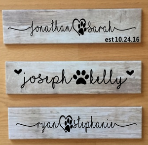 Personalized Plaque With Paw Print