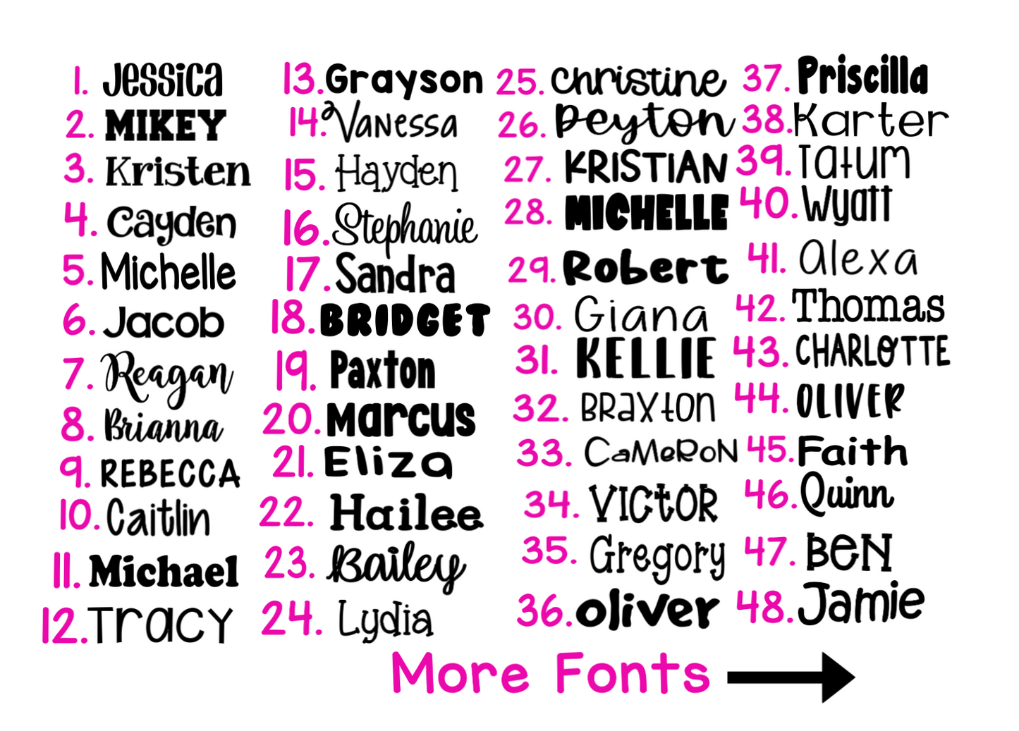 Personalized Water Bottle (Name Only-24oz) | 76 Different Font Styles To Choose From!