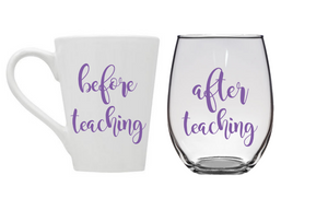 Before/After Teaching Coffee Mug & Wine Glass Set