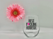 Best Hairdresser Stemless Wine Glass