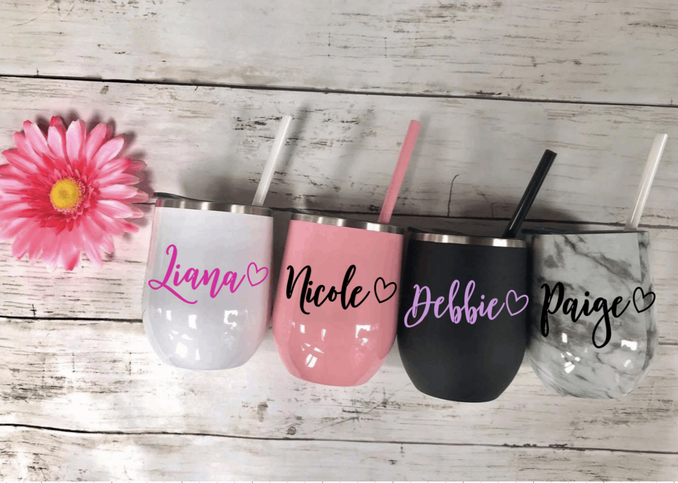 Personalized Stainless Steel Wine Tumblers