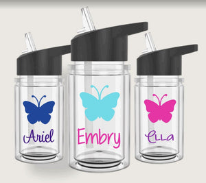 Personalized Kids Butterfly Water Bottles