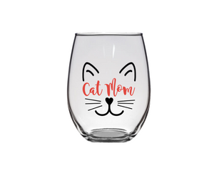 Cat Mom Wine Glass