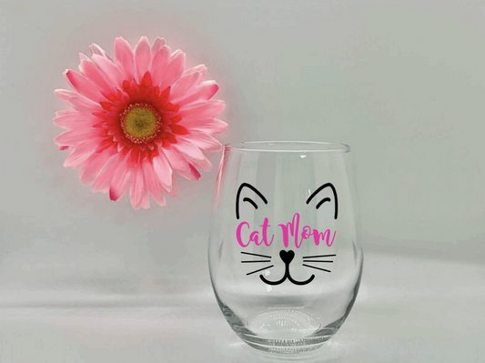 Cat Mom Wine Glass