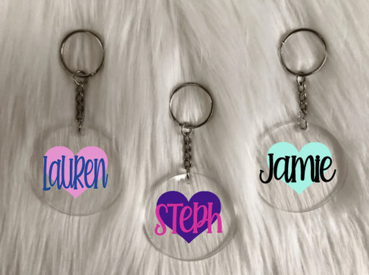 Personalized Heart Keychains