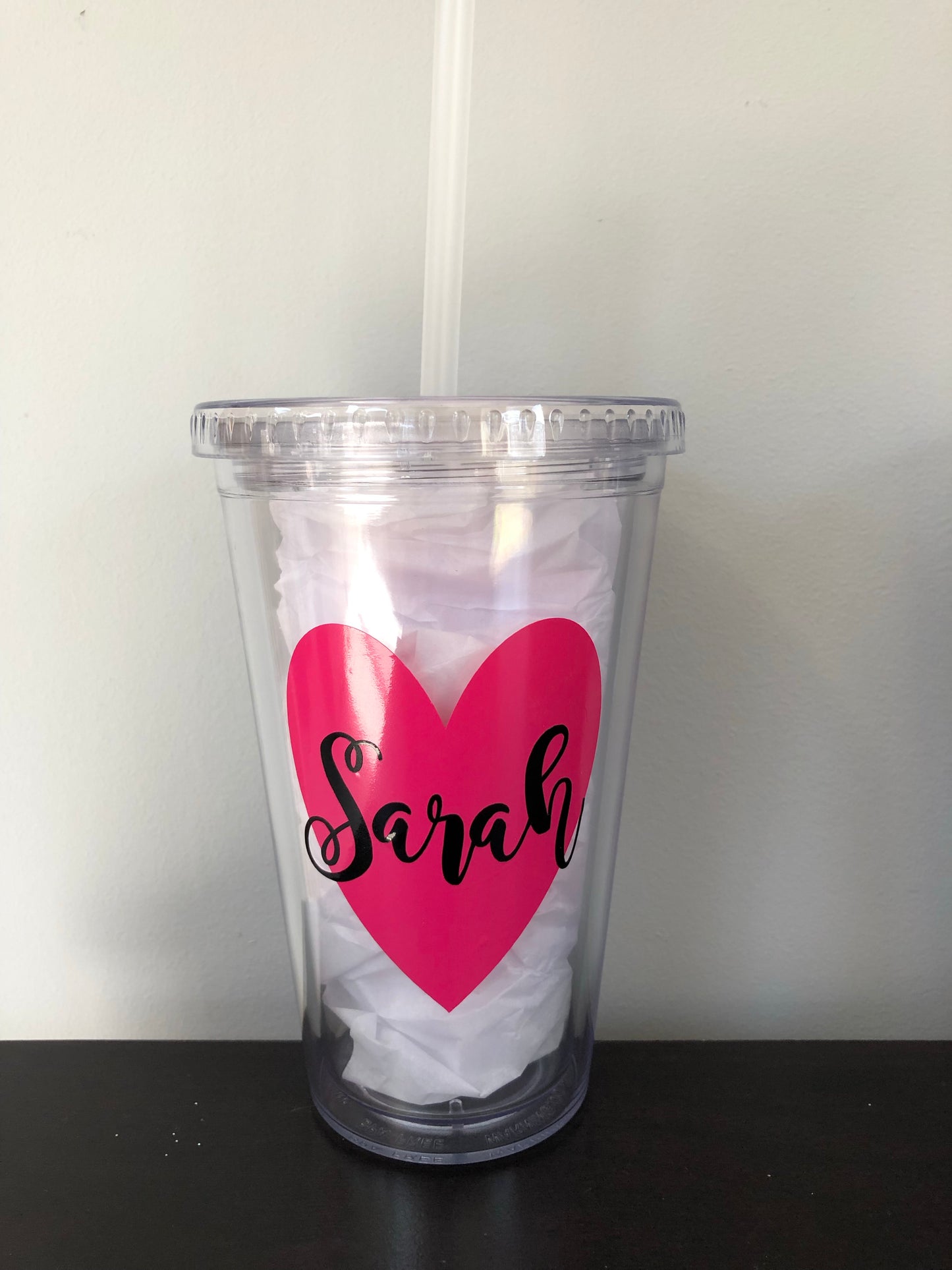 Personalized Heart Tumblers | Many Different Colors & Font Styles To Choose From!