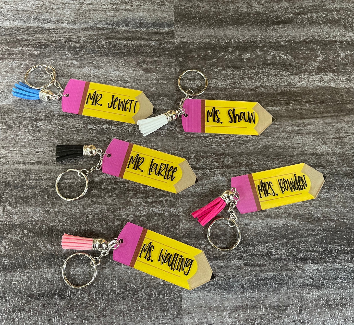 Personalized Pencil Keychains