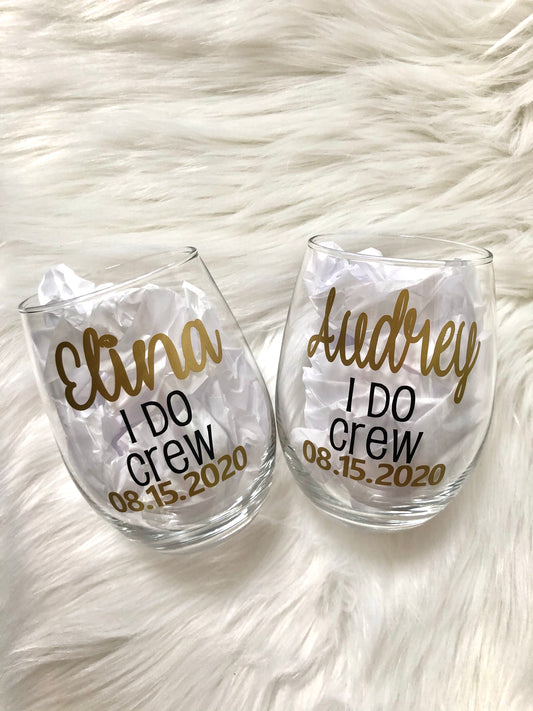 Wedding Stemless Wine Glasses