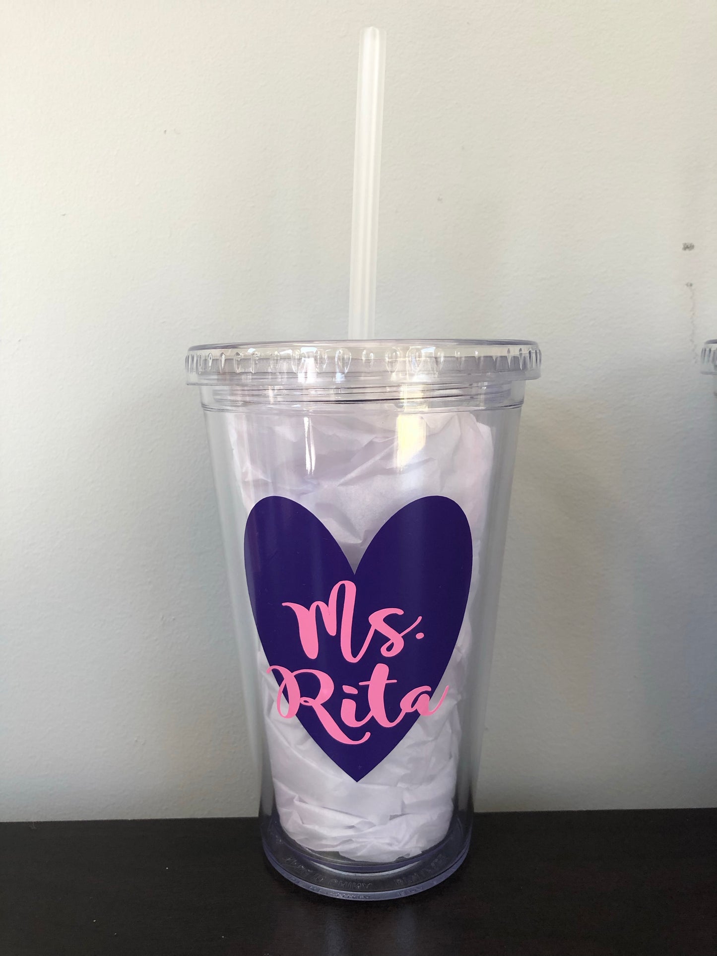 Personalized Heart Tumblers | Many Different Colors & Font Styles To Choose From!