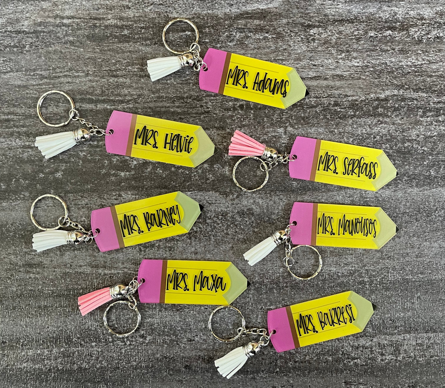 Personalized Pencil Keychains