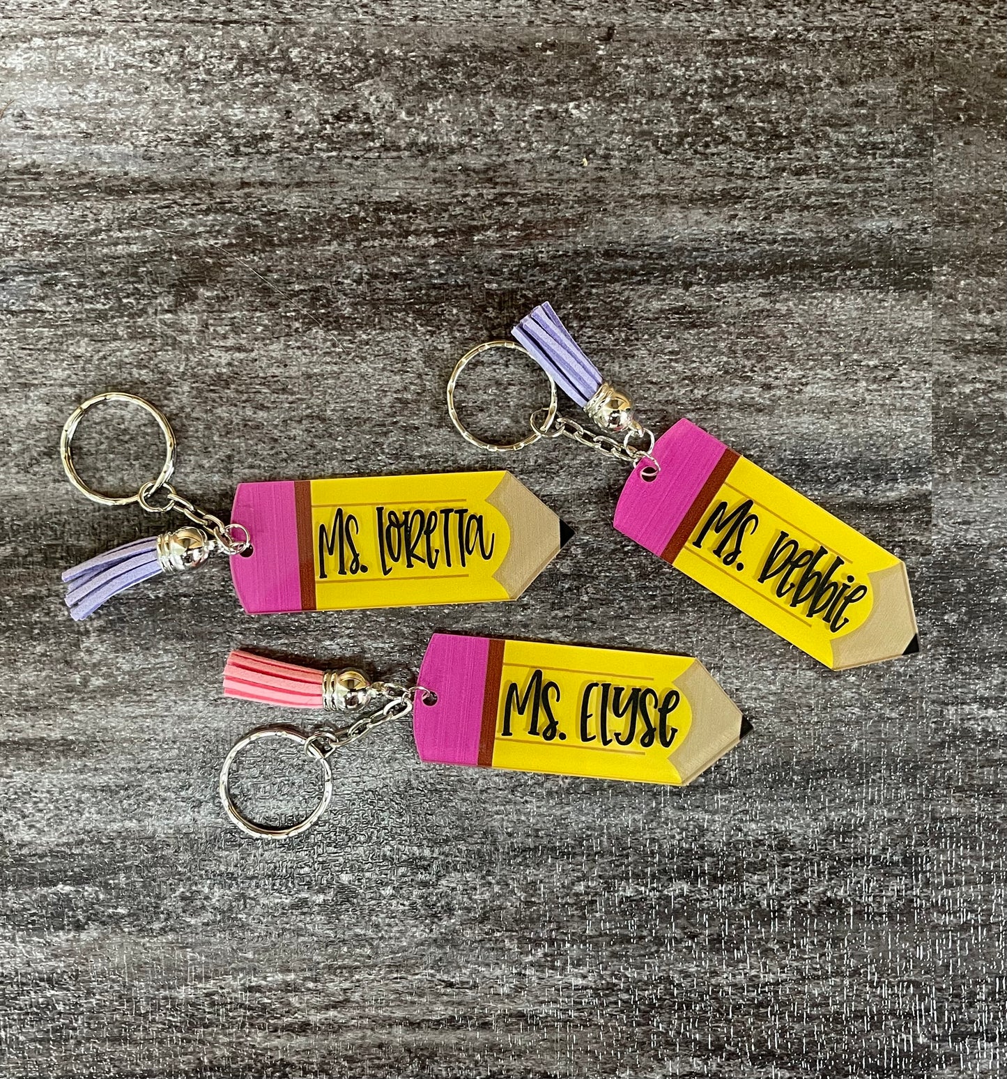 Personalized Pencil Keychains