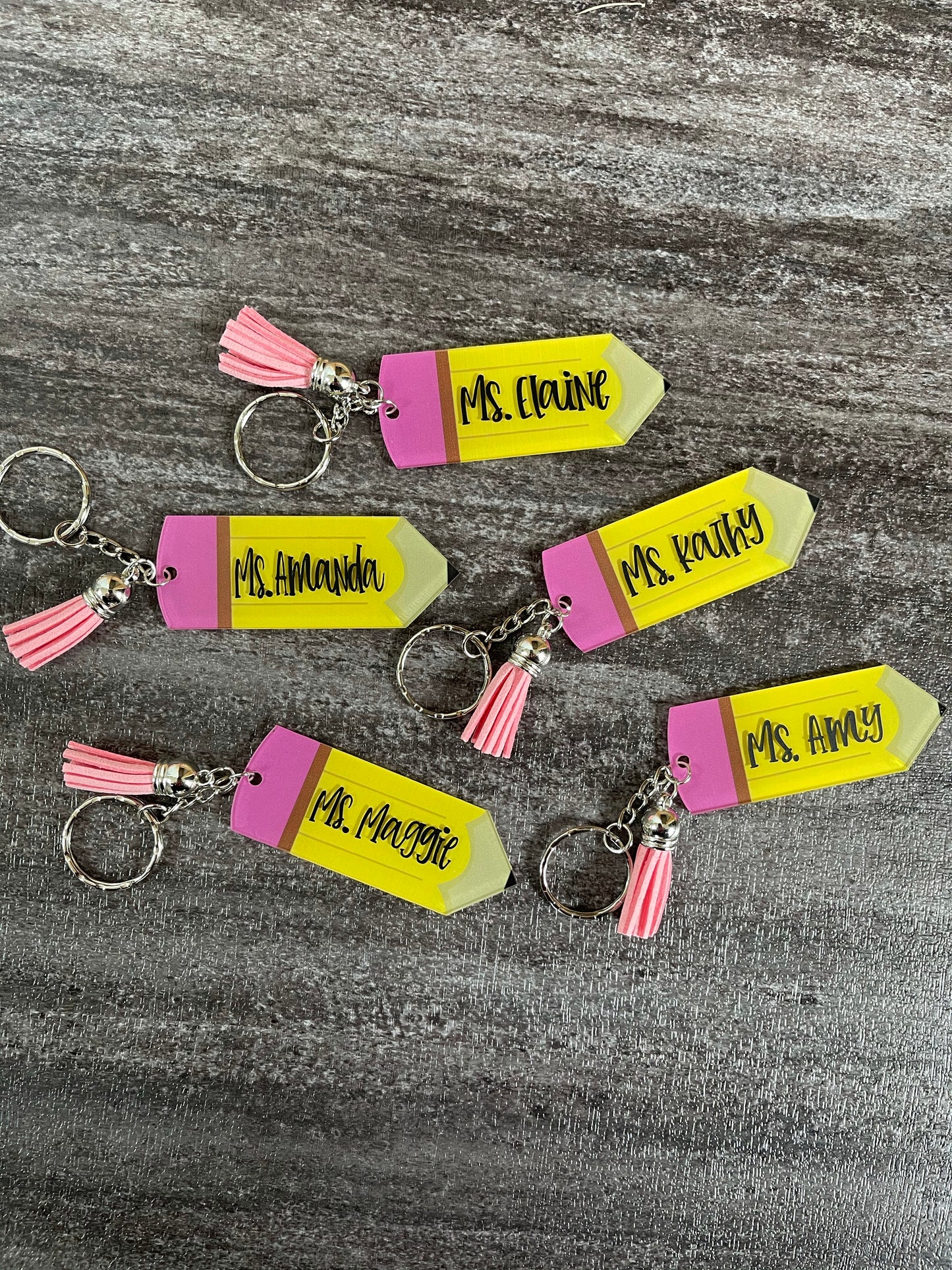 Personalized Pencil Keychains