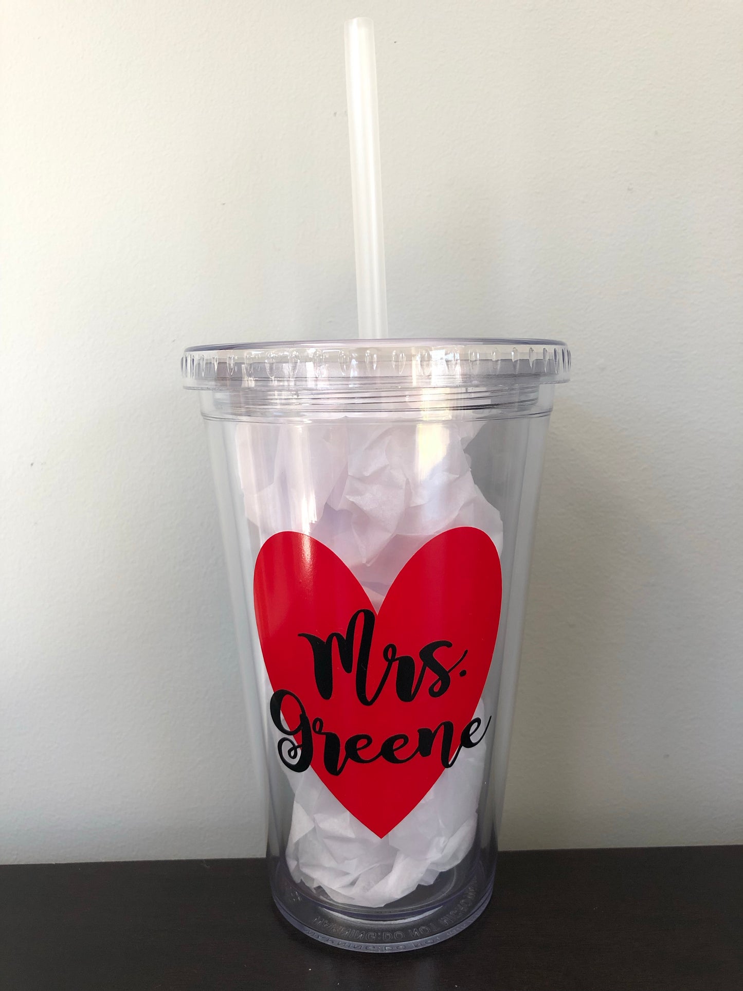 Personalized Heart Tumblers | Many Different Colors & Font Styles To Choose From!