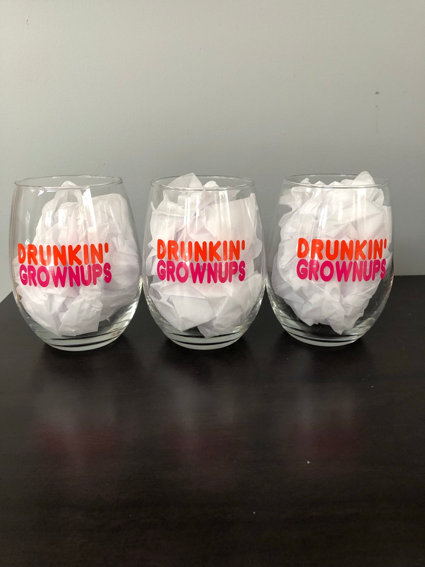 Drunkin' Grownups Stemless Wine Glass