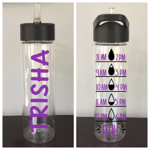 Personalized Water Drop Water Bottle Tracker (24oz) | 20 Different Font Styles To Choose From!