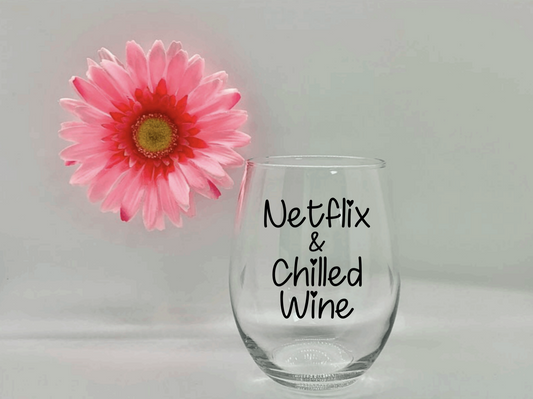 Netflix & Chilled Wine Stemless Wine Glass