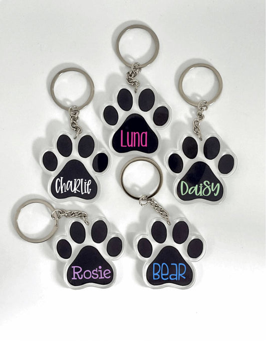 Personalized Paw Print Keychains