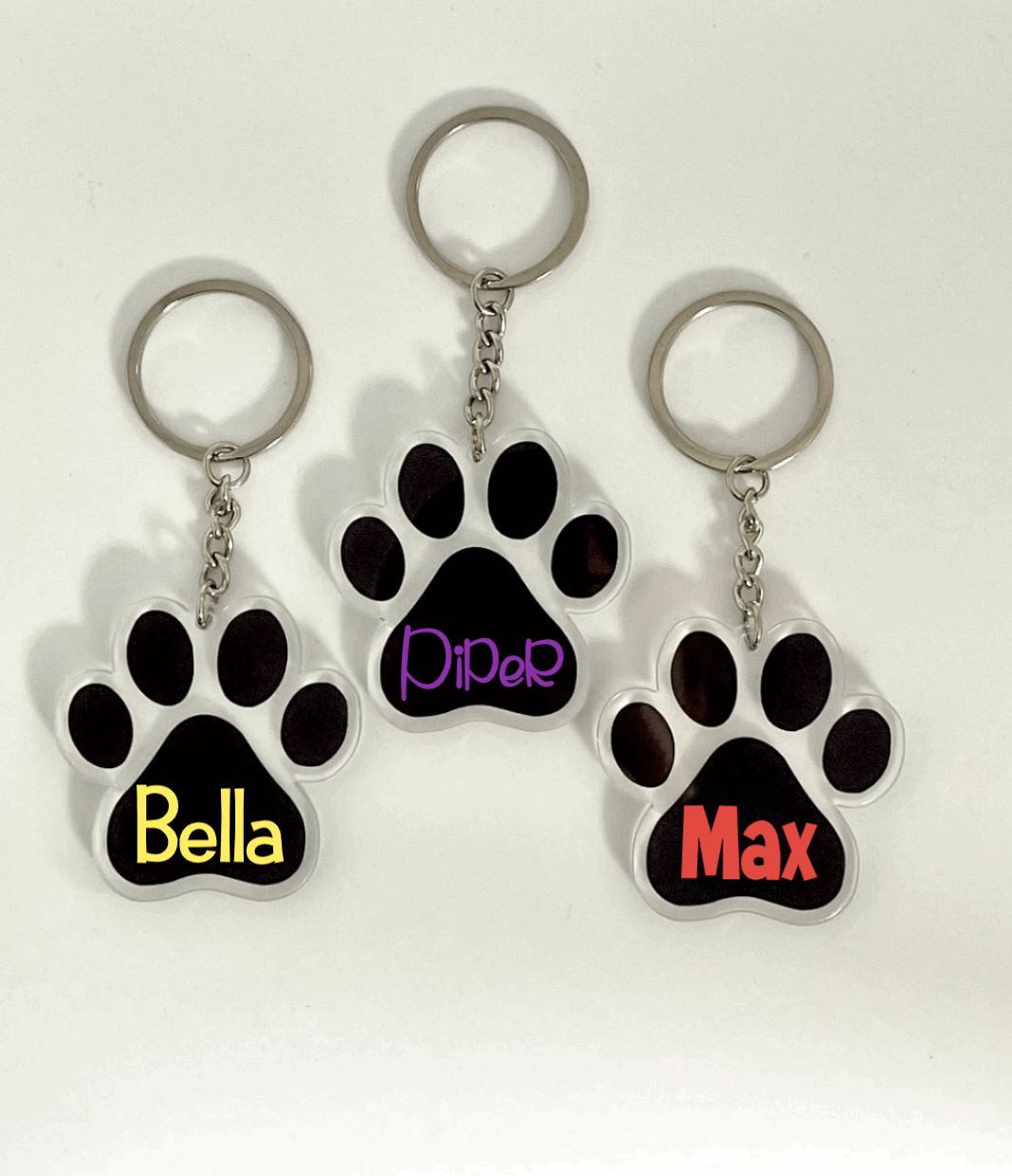 Personalized Paw Print Keychains