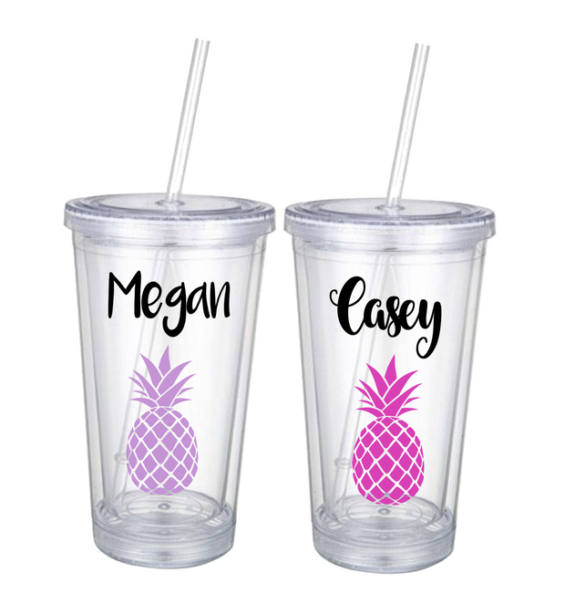 Personalized Pineapple Tumblers | 6 Different Font Styles To Choose From!