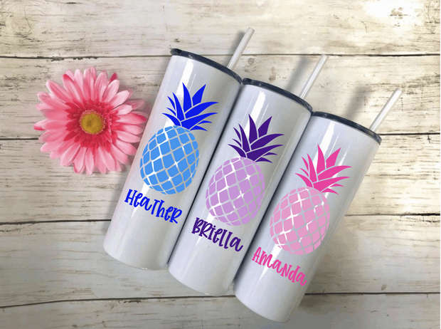 Personalized Pineapple Stainless Steel Tumblers
