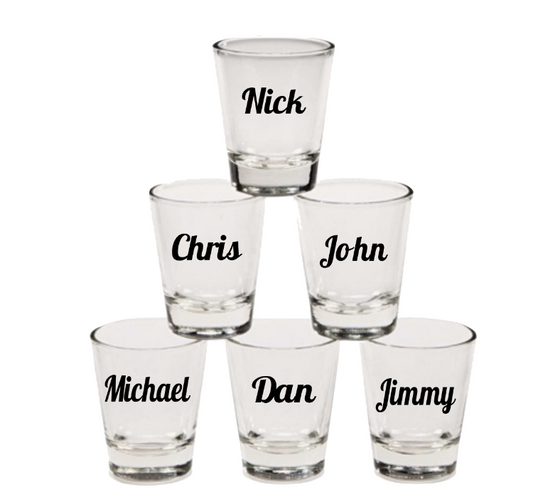 Personalized Groomsman Shot Glasses