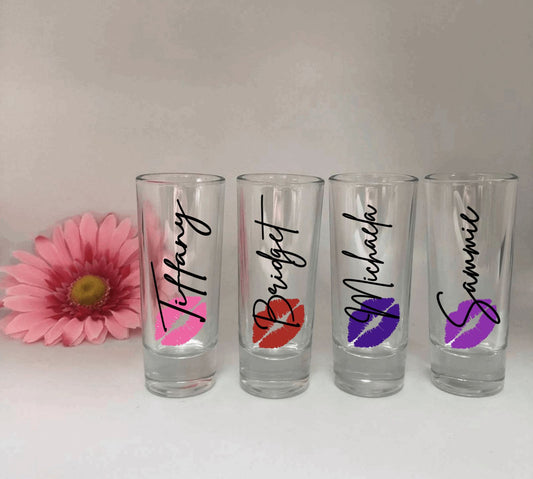 Personalized Tall Shot Glasses (Lips)