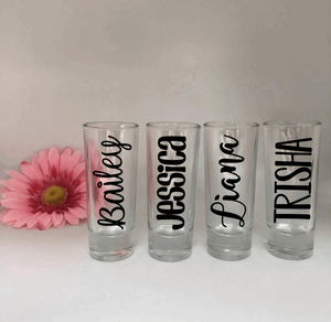 Personalized Tall Shot Glasses (Name Only)