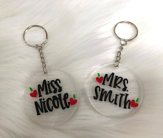 Personalized Teacher Key Chains