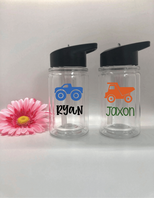 Personalized Kids 10oz Truck Water Bottles