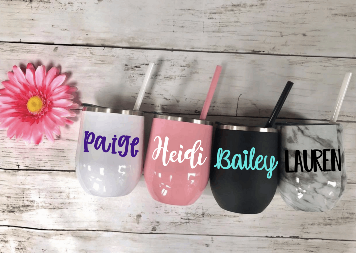 Personalized Stainless Steel Wine Tumblers