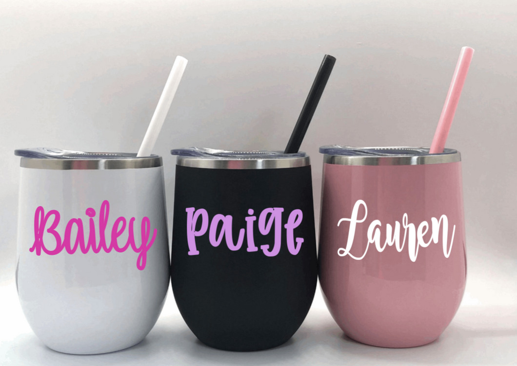 Personalized Stainless Steel Wine Tumblers